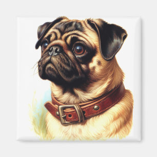 Íman Pintura Retroativa de Pug de Cubo