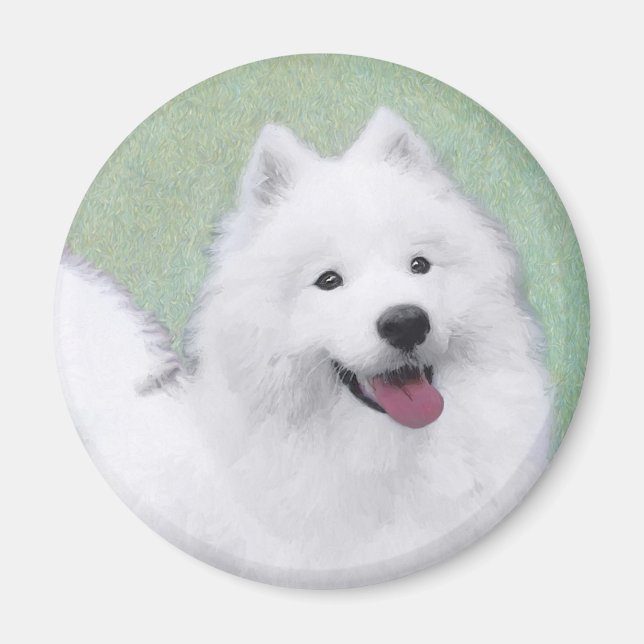 Íman Pintura Samoyed - Arte Cachorosa Original (Frente)