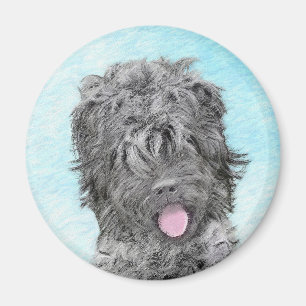 Íman Pintura Terrier russa negra - Cachorro original bo