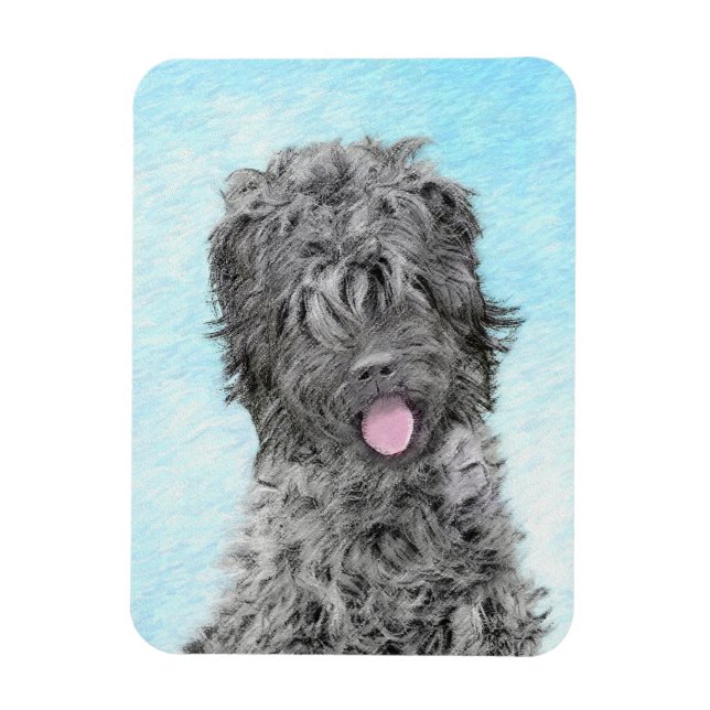 Íman Pintura Terrier russa negra - Cachorro original bo (Vertical)