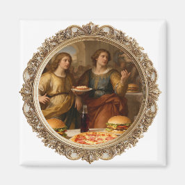 Íman Pintura Vintage da Renascença Paródia de Homens Co