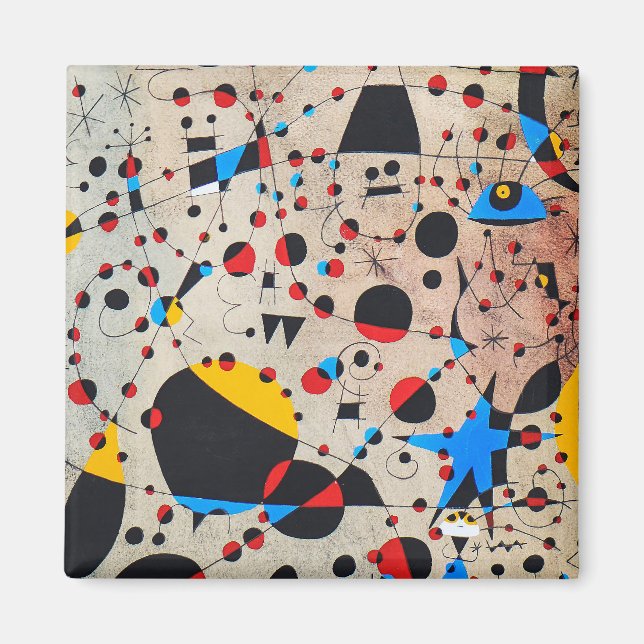 Íman pinturas de joan miro, abstrato art poster (Frente)