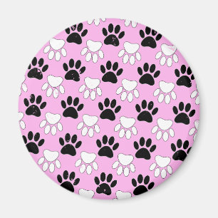 Íman Pinturas Pretas E Brancas Distintas Em Fundo Rosa