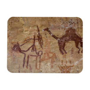 Íman Pinturas rupestres pré-históricas com camelos e