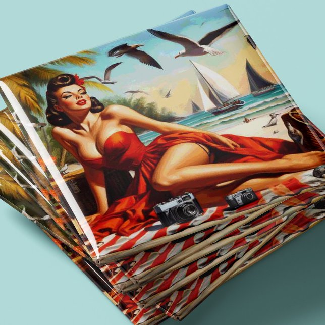 Íman Pinup Clássico de Bela Vintage (Criador carregado)