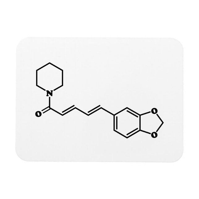 Íman Piperina Piperina, Piperina, Fórmula Química Molec (Horizontal)