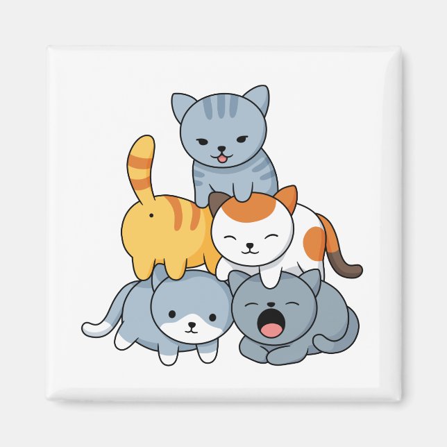Íman Pirâmide de Gatos - Grupo de Gatos (Frente)