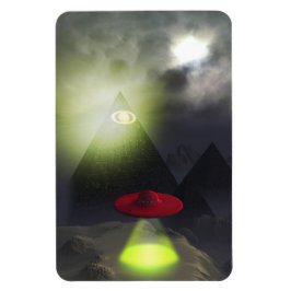Íman Pirâmide Illuminati e ímã flexível UFO Premium