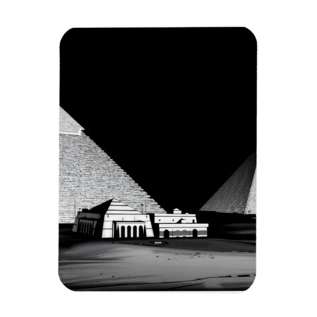 Íman Pirâmides Preto e Branco (Vertical)