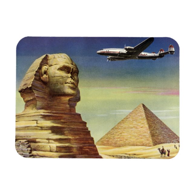 Íman Pirâmides Vintage, Esfinge Excelente de Giza, Egit (Horizontal)