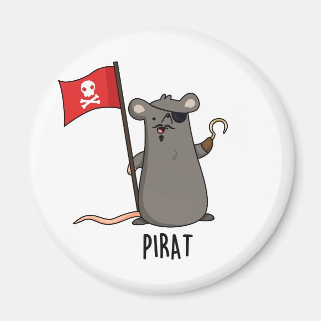 Íman Pirat Funny Pirate Rat Pun (Frente)