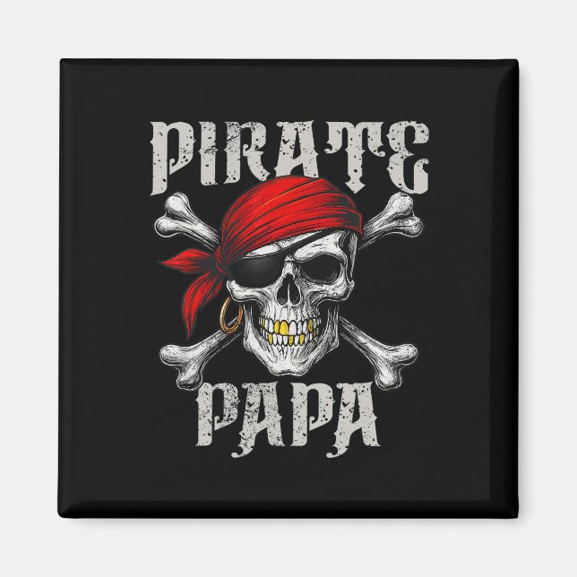 Íman Pirata Papa Jolly Roger Flag E Skull Crossbones (Frente)