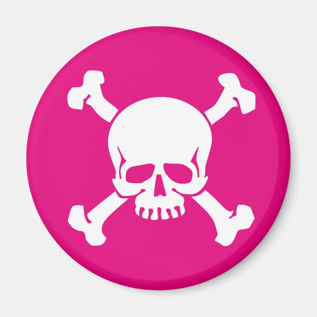 Íman Pirata Rosa, Cruz e Ossos (Frente)