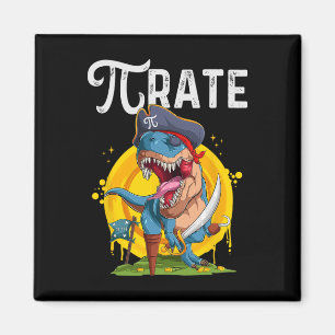 Íman Pirata T-rex Pi Rate Dino Pi Rate Geek Matemático