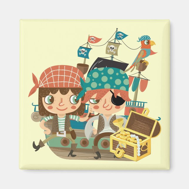 Íman Piratas com tesouro (Frente)