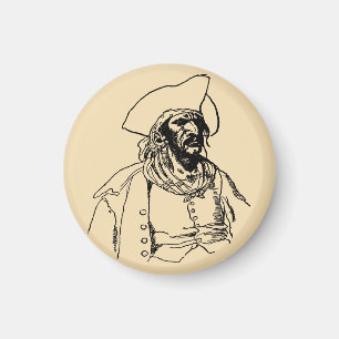Íman Piratas Vintage, um Esboço de Bucaneiro por Howard