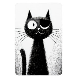 Íman Pirate Cat – Fofa Arte Minimalista de Gato