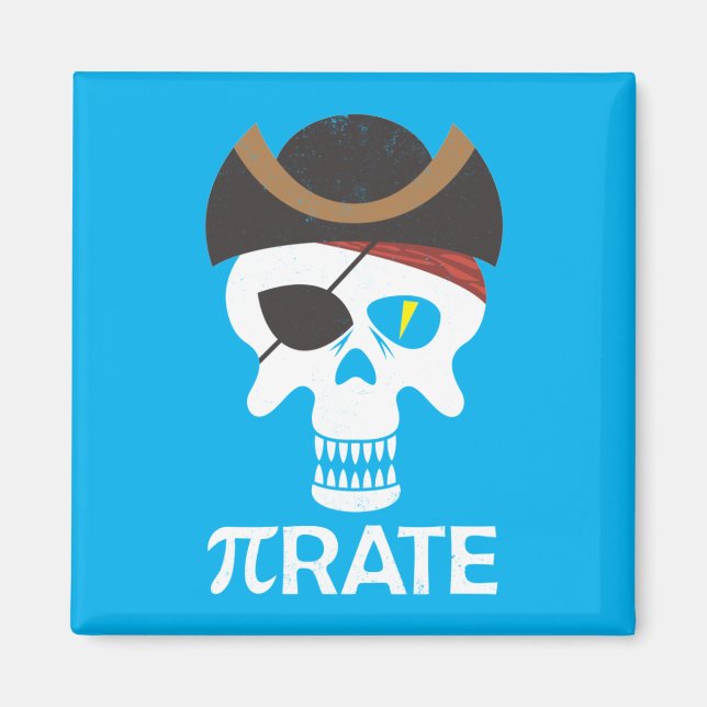 Íman PiRate Funny Pi Day Matemática (Frente)