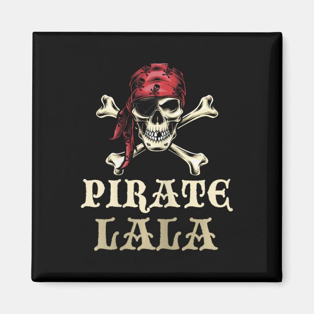 Íman Pirate Lala Skull Correspondendo Avó Halloween Cos (Frente)