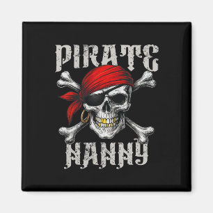 Íman Pirate Nanny Jolly Roger Flag E Skull Crossbones