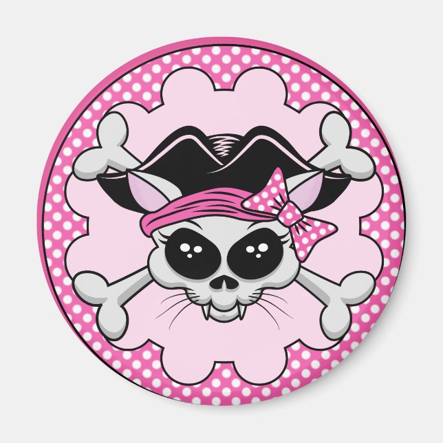 Íman Pirate Princess Gatinho Skull (Frente)