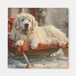 Íman Pirenéus excelentes Cães Natal Festivo