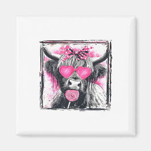 Íman Pirulito de Vaca Fofo Vintage Laço de São Valentim
