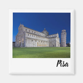 Íman Pisa Leanding Tower Night Panorama Itália Gift