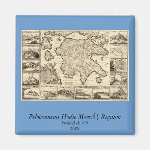 Íman Piscina 1688/mapa Peloponnesian grego