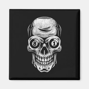 Íman Piscina Billiard Snooker Player Skull 8 E 9