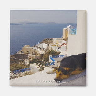 Íman Piscina, cidade da ilha de Santorini, Oia, sono do