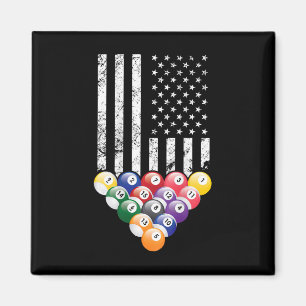 Íman Piscina Snooker Billiards Player 8 Bandeira Americ