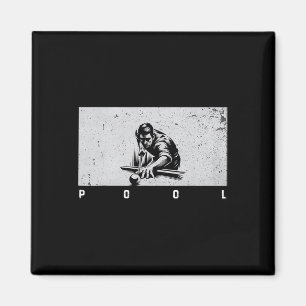 Íman Piscina Vintage Billiards Piscina Player Funny Bil