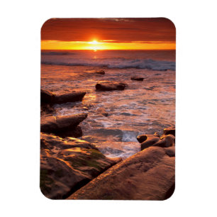 Íman Piscinas de maré ao pôr do sol, Califórnia
