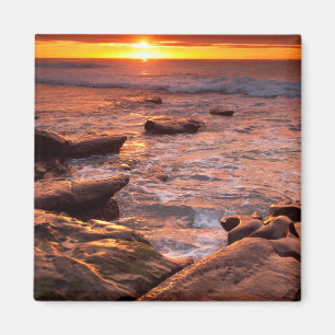 Íman Piscinas de maré ao pôr do sol, Califórnia