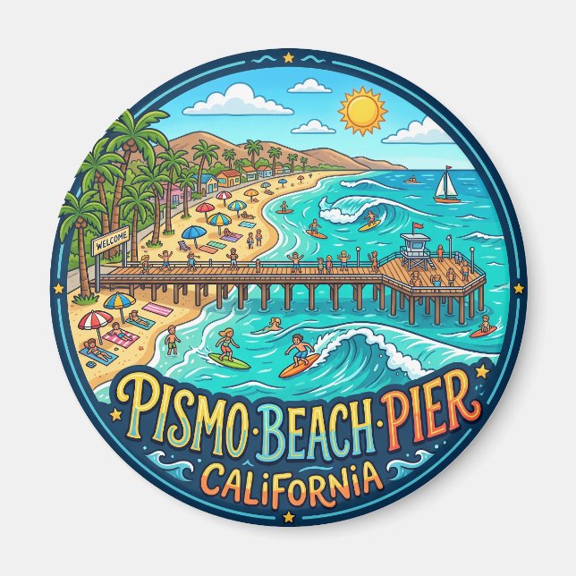 Íman Pismo Beach Pier EUA (Frente)