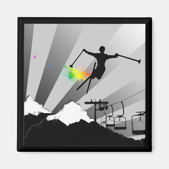 Íman pista de esqui em pó (Frente)