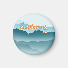 Íman Pistas da Natureza de Montanhas Azuis Minimalistas