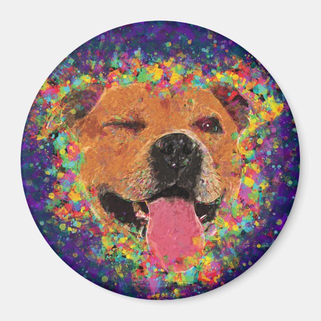Íman Pit Bull Pop Art (Frente)