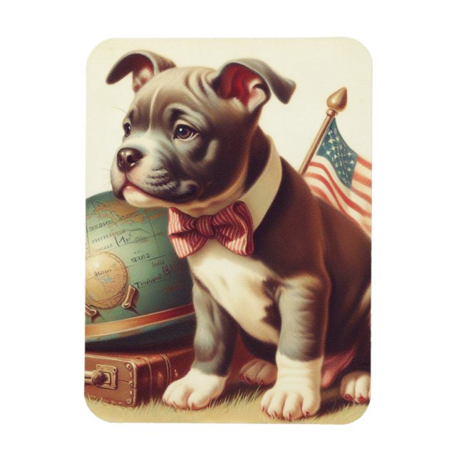 Íman Pit Bull Terrier Painting (Vertical)