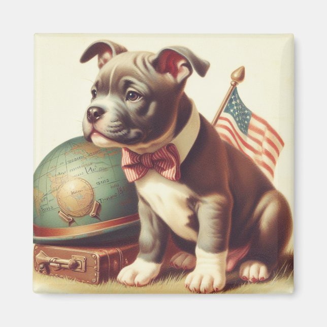 Íman Pit Bull Terrier Painting (Frente)