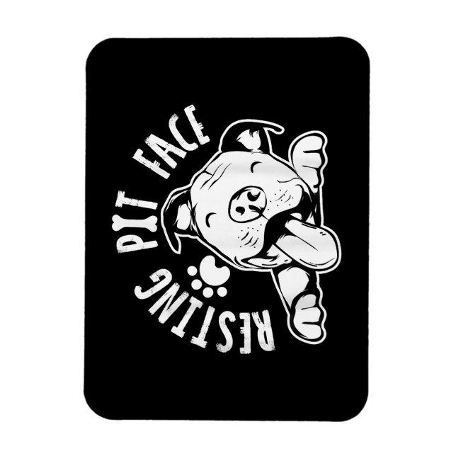 Íman Pit Em Descanso Rosto Engraçado Cachorro Picante (Vertical)