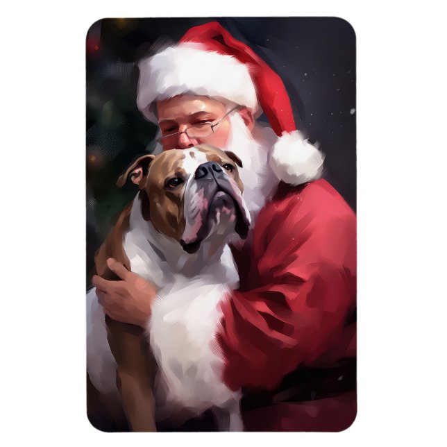 Íman Pitbull com Papai Noel Natal Festivo (Vertical)