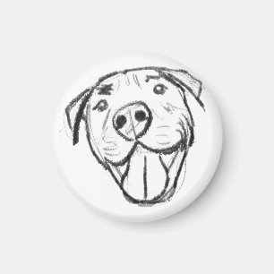 Íman pitbull desenhando simples amantes de cachorro pre