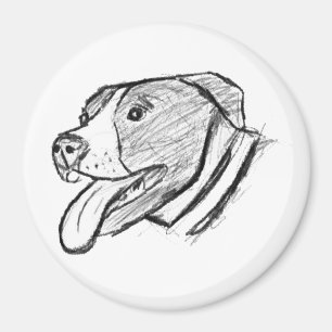Íman pitbull desenho à mão foto cachorro amante de anim