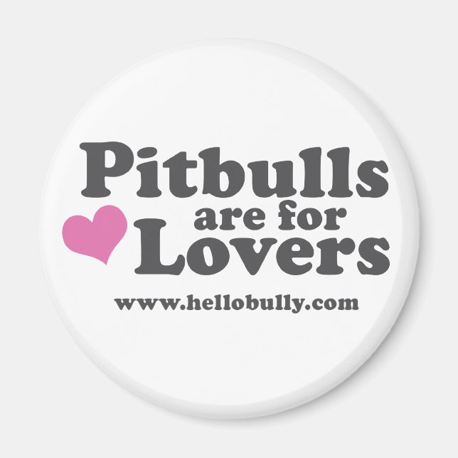 Íman Pitbulls são para amantes de ímã - Rosa e Cinzas (Frente)