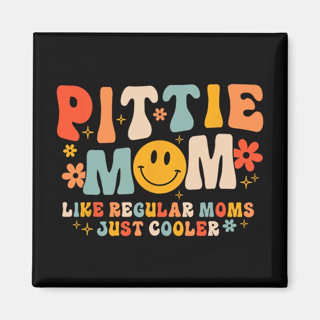 Íman Pittie Mãe Pitbull Mãe Cachorro Dia de as mães (Frente)
