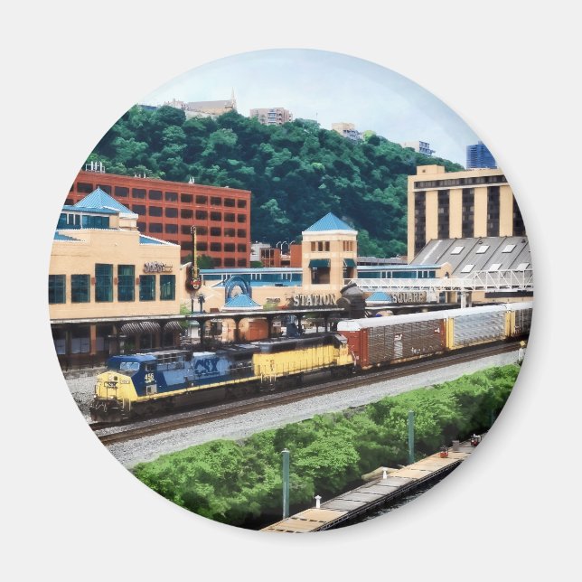 Íman Pittsburgh PA - Comboio Pelos Quadrados Da Estação (Frente)