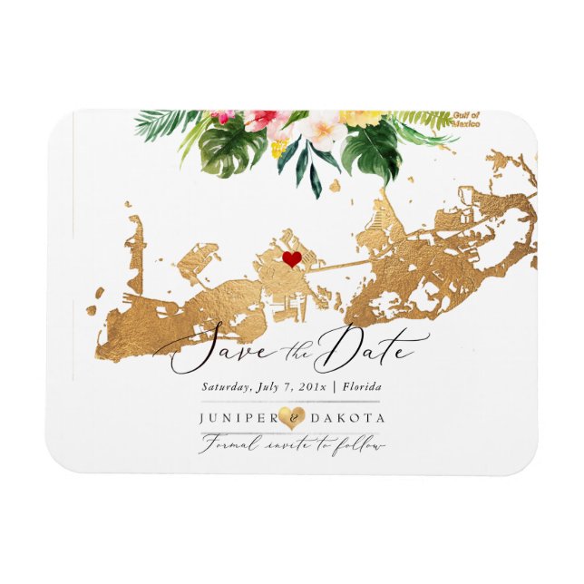 Íman PixDezines Elegante Dourado mapa oeste, coração DI (Horizontal)