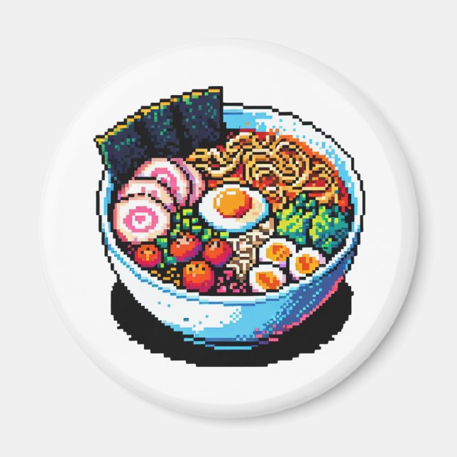 Íman Pixel Art Ramen Noodles (Frente)
